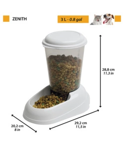 Distributore di crocchette per cani e gatti 3 lt - zenith bianco - ferplast